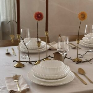 Lotus 24-delige serviesset voor 6 personen | wit