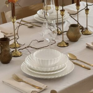 Lotus 24-delige serviesset voor 6 personen | wit