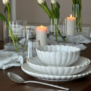 Lotus 24-delige serviesset voor 6 personen | wit