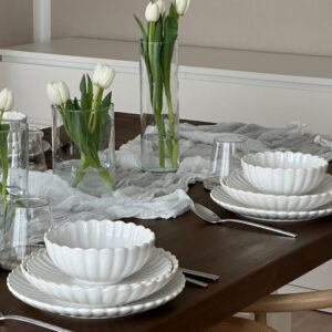 Lotus 24-delige serviesset voor 6 personen | wit