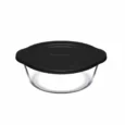 Pasabahce Borcam ovenschaal met deksel rond | Zwart | 2200 cc