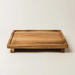 Acacia houten serveerplank op voet | 26x26 cm 