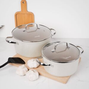 Korkmaz Granita 7-delige gegoten aluminium pannenset | beige