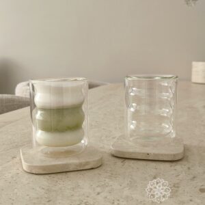 Dubbelwandig wave bubbly glas | 2 stuks | 200 ml