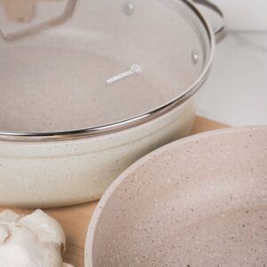 Korkmaz Granita 7-delige gegoten aluminium pannenset | beige