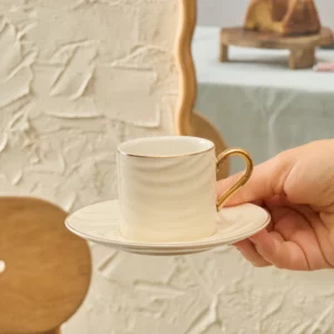 Karaca Ivory 12-delige porseleinen espressokopjes set | 90 ml