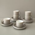 Almi espressokopjes set taupe | 12-delig | 100 ml