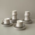 Uniqa espressokopjes set taupe | 12-delig | 100 ml