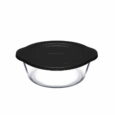 Pasabahce Borcam ovenschaal met deksel rond | Zwart | 1450 cc