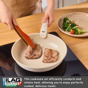 Karaca Ceramica Comfort 6-delige keramische pannenset | Crème