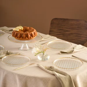 Karaca Rattan 7-delige gebaksset | Goud