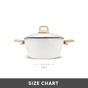 Karaca Swiss Crystal kookpan met deksel | 20 cm | Crème