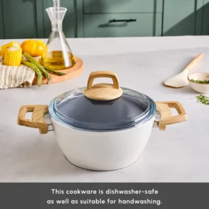 Karaca Swiss Crystal kookpan met deksel | 20 cm | Crème