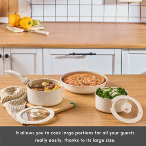 Karaca Ceramica Comfort 6-delige keramische pannenset | Crème