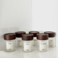 Lilu acacia kruidenpotjes rond | incl. etiketten | 6 stuks | 200 ml