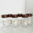 Lilu acacia kruidenpotjes rond | incl. etiketten | 6 stuks | 300 ml