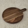 Acacia serveerplank rond met handgreep | 42,8 cm