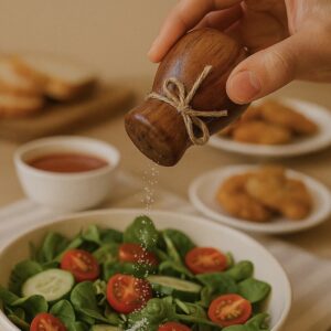 Acacia houten zout/peperstel |  7 cm