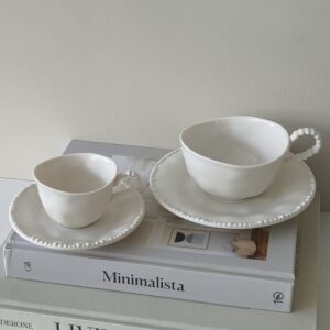 Piraye koffiekopjes set voor 6 personen | Wit | 175 ml