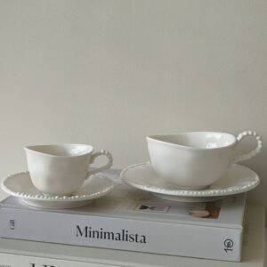 Piraye koffiekopjes set voor 6 personen | Wit | 175 ml