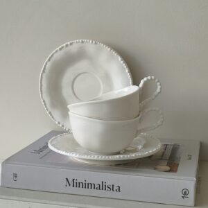 Piraye koffiekopjes set voor 6 personen | Wit | 175 ml