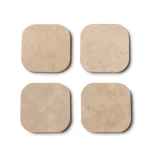 Mooisa travertine onderzetters organisch | 4 stuks | 10 cm