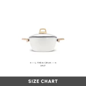 Karaca Swiss Crystal Kookpan met Deksel | 24 cm | Crème