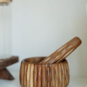 Gloria acacia houten vijzel met stamper