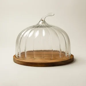 Pompoen borosilicaat acacia houten taartplateau | 30,5 cm