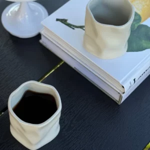 Diamond keramieken mok | 2 stuks | Beige