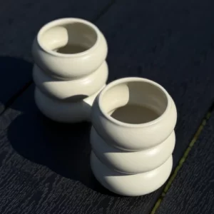 Wave keramieken mok | 2 stuks | Beige