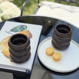 Wave keramieken mok | 2 stuks | Mokka