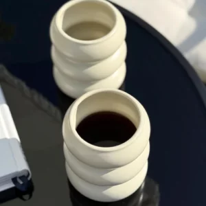 Wave keramieken mok | 2 stuks | Beige