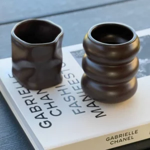 Wave keramieken mok | 2 stuks | Mokka