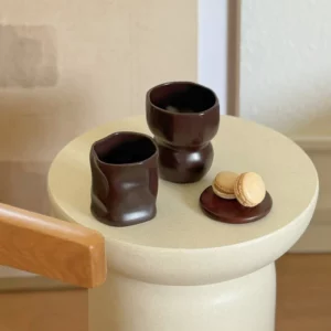 Organic keramieken mok | 2 stuks | Mokka