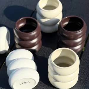 Wave keramieken mok | 2 stuks | Wit