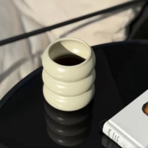 Wave keramieken mok | 2 stuks | Beige