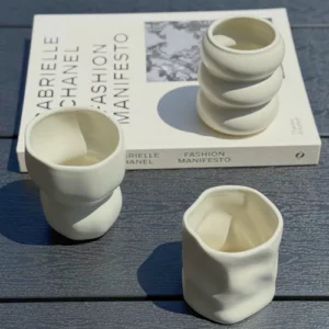 Diamond keramieken mok | 2 stuks | Beige