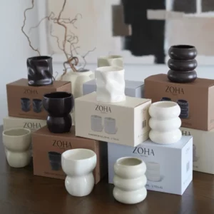 Organic keramieken mok | 2 stuks | Mokka