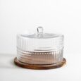Grace borosilicaat acacia houten taartplateau | 25 cm