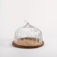 Pompoen borosilicaat acacia houten taartplateau | 24 cm