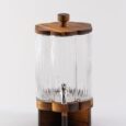Lines glazen drankdispenser met acacia houder | 4 liter