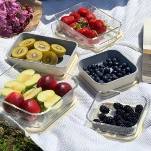 Vershoudbak rechthoekig | 2650 ml | Keramische coating | Beige