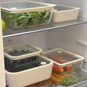 Vershoudbak rechthoekig | 820 ml | Beige-transparant