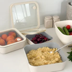 Vershoudbak rechthoekig | 2650 ml | Keramische coating | Beige