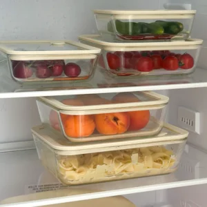 Vershoudbak rechthoekig | 820 ml | Beige-transparant