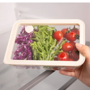 Vershoudbak rechthoekig | 820 ml | Beige-transparant