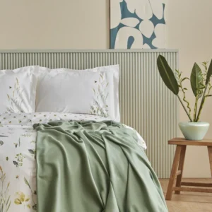 Karaca Home Herbal tweepersoons dekbedovertrekset | Groen-wit
