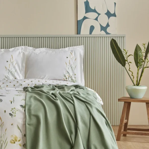 Karaca Home Herbal tweepersoons dekbedovertrekset | Groen-wit