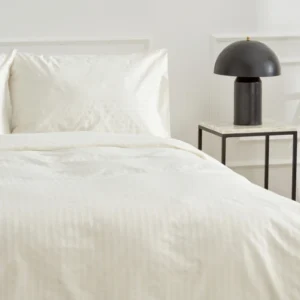 Karaca Home Josef satijnen tweepersoons dekbedovertrekset | Ecru